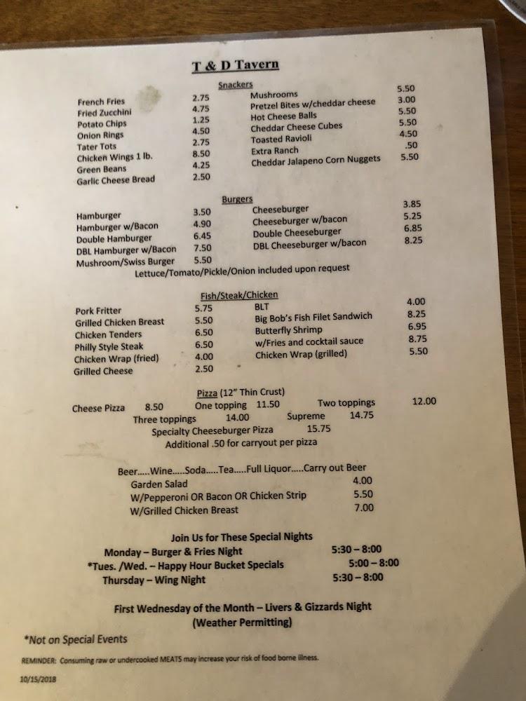 T & D Tavern Mushrooms